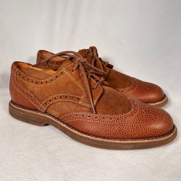 Sperry Top-Sider Other - Sperry Gold Cup Bellingham Wingtip Derby Mens 7.5 M Brown Pebbled Leather Suede